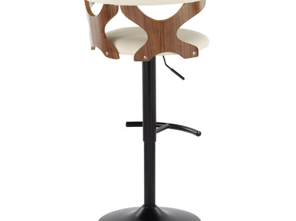 Gardenia - Contemporary Adjustable Barstool, Swivel With Rounded T Footrest (Set of 2)