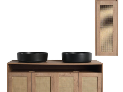 Bathroom Vanity With Art Sink And Side Cabinet, Float Mounting Design
