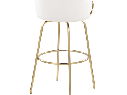 Claire - Contemporary / Glam Fixed Height Bar Stool (Set of 2) Round Footrest (Set of 2)