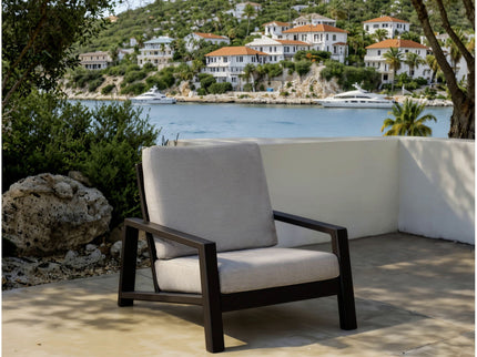 Verona - Seating Lounge Chair (Set of 2) - Dark Espresso / Gray / Off White