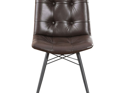 Back Dining Chairs With Button Tufting (Set of 4) - Brown