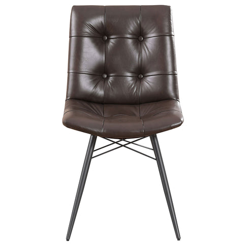Back Dining Chairs With Button Tufting (Set of 4) - Brown