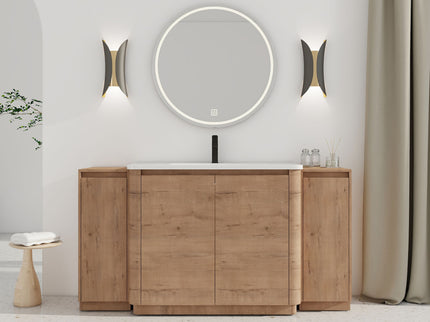 Freestanding Bathroom Vanity With Sink, 2 Small Storage Cabinets, Soft Close Doors
