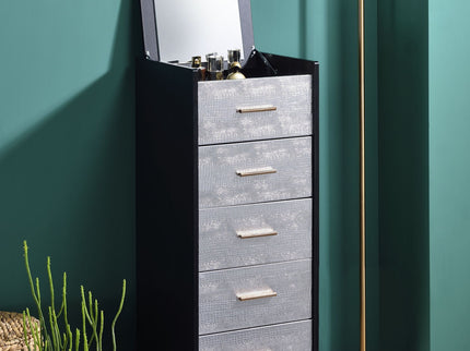 Myles - Jewelry Armoire - Black / Silver / Gold