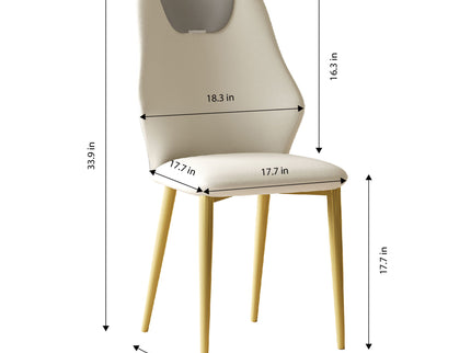 Dining Chairs (Set of 2) - Beige / Gray