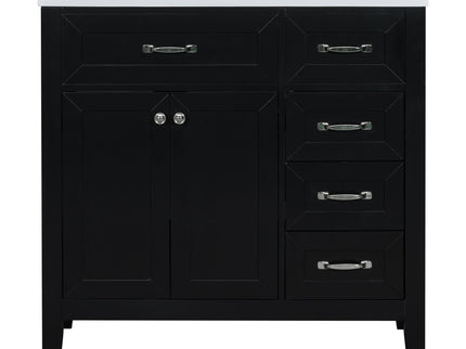 Modern Bathroom Vanity With Sink, Freestanding With Drawers And Doors