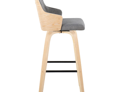 Stella - Contemporary Fixed Height Barstool With Swivel Square Footrest (Set of 2)