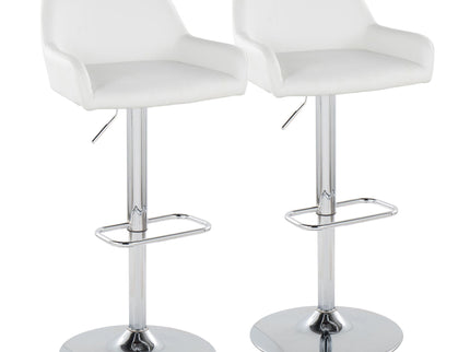 Daniella - Contemporary Adjustable Barstool With Swivel With Rounded Rectangle Footrest (Set of 2)