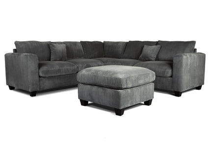 Modern Style L-Shaped Sectional Set With Ottoman