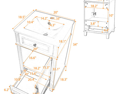 Bathroom Vanity With Sink, Drawer & Soft Closing Door