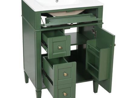 Bathroom Vanity With Top Sink, Storage Cabinet With 2 Drawers And Tip-Out Drawer