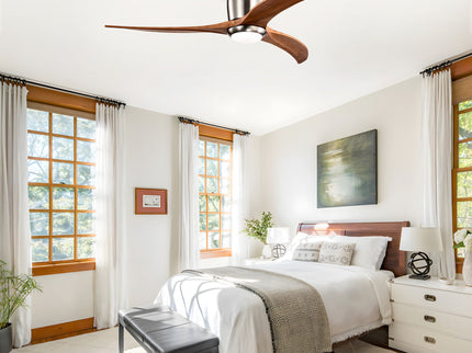 Flush Mount Fan Light, 3 Blades Ceiling Fan With Lights Remote Control, Quiet DC Motor, 6 Speed - Nickel