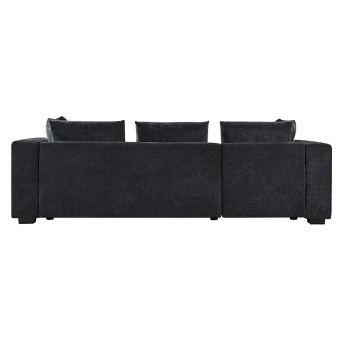 Modern L Shaped Sectional Sofa With Upholstery And Wooden Storage