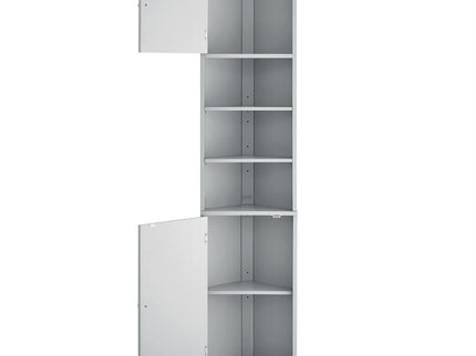 Multi Functional Corner Cabinet With Adjustable Shelves And 2 Doors