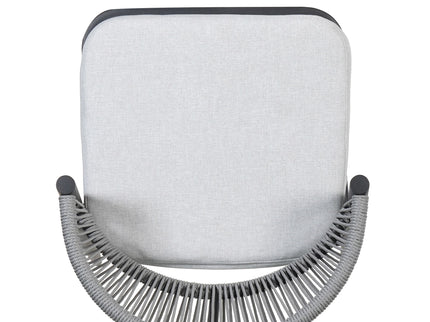 Outdoor Bar Height Metal Frame Counter Stools With Scallop Shaped Backrest & Water Resistant Cushions