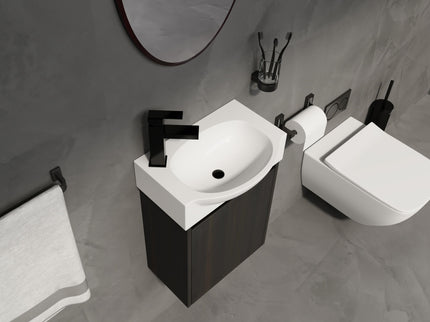 Modern Bathroom Vanity With Ceramic Basin, Wall Mounted Floating Sink Combo, Storage Cabinet