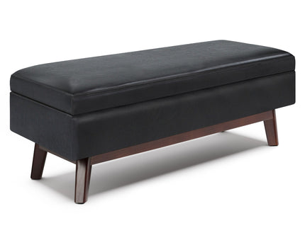 Owen - Rectangular Storage Ottoman - Midnight Black