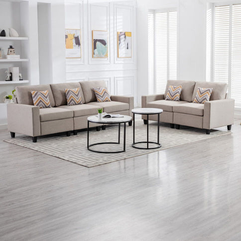 Nolan - Fabric Sofa And Loveseat Living Room With Pillows And Interchangeable Legs