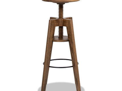 Spencer - Minimalist Oak Adjustable Bar Counter Stool - Walnut Brown Oak