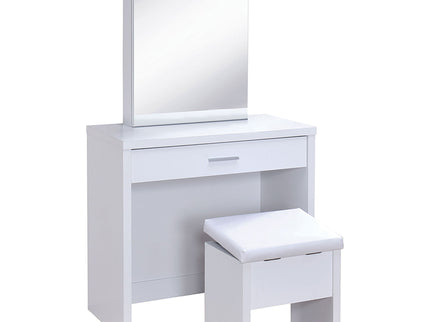 Walsh - Makeup Vanity Table With Mirror And Stool - White