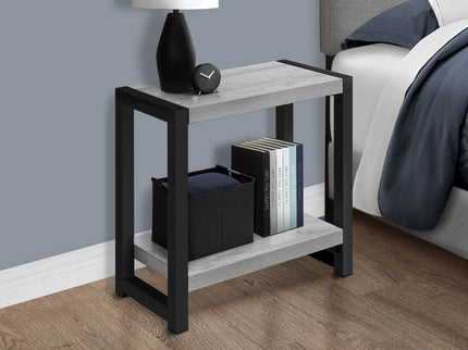 Accent Side Table, Narrow, Small, 2 Tier, Contemporary And Modern