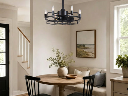 Modern Farmhouse Ceiling Fan, Adjustable Hanging