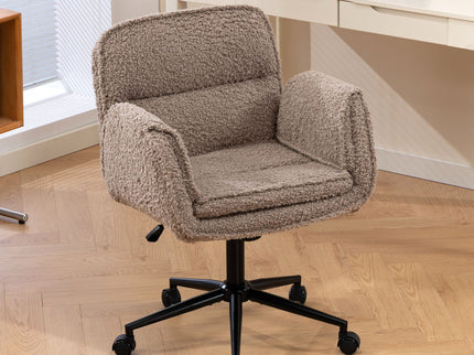 Criss Cross Swivel Desk Chair With Adjustable Armrests & Wheels For Home Office