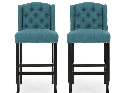 Vienna - Contemporary Fabric Tufted Wingback Counter Stools (Set of 2)