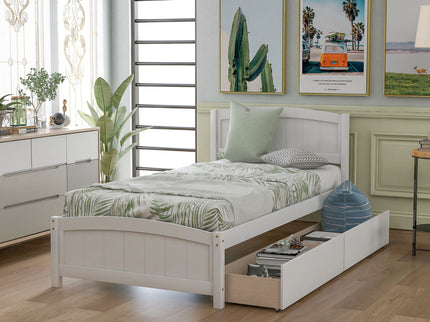 Platform Bed & Headboard, Footboard And Wood Slat Support