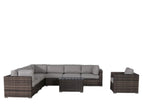 Dark Brown / 3 Pc. 5 Seater Sectional, Chair, Table