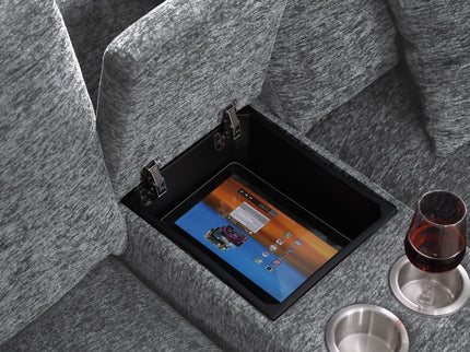 Celine - Fabric Corner Sectional Sofa With Right-Facing Chaise, Cupholders, And Charging Ports