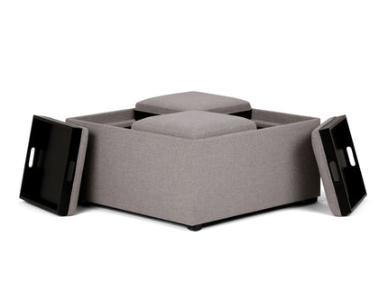 Avalon - Square Coffee Table, Storage Ottoman