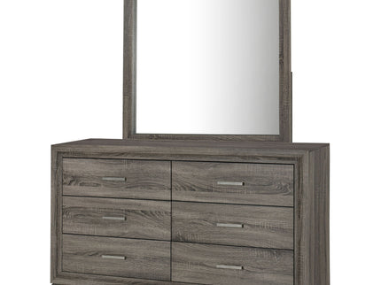 Funston - 6 Drawer Dresser With Mirror - Brown Oak