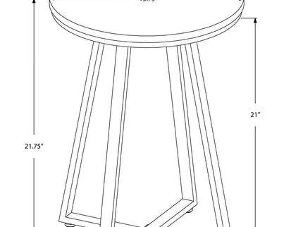 Accent Table, Side, Round Marble Look Contemporary & Modern - Black
