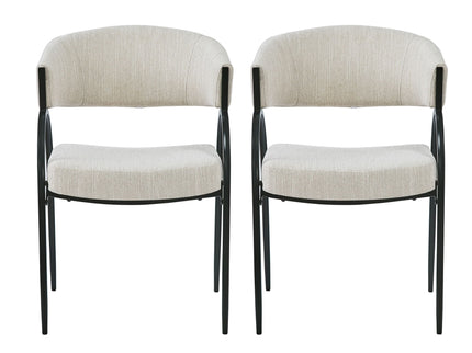 Contemporary Upholstered Dining Chairs With Metal Legs (Set of 2)