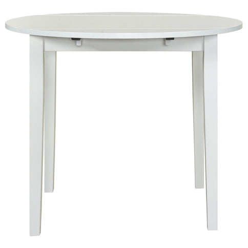 Cliff - 3 Piece Round Drop Leaf Dining Table Set With Ladderback Chairs - White