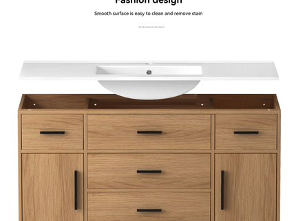 Bathroom Vanity With Abundant Storage 2 Soft Close Doors And 6 Drawers