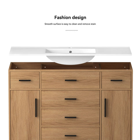 Bathroom Vanity With Abundant Storage 2 Soft Close Doors And 6 Drawers