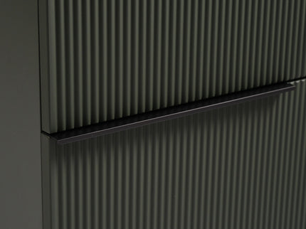 Fluted Bathroom Vanity With Ceramic Sink, Soft Close Slides