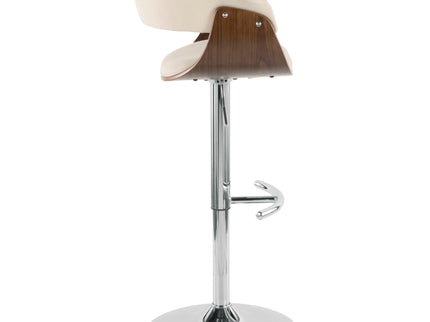 Vintage Mod - Mid Century Modern Adjustable Height Barstool With Swivel With Rounded T Footrest (Set of 2)