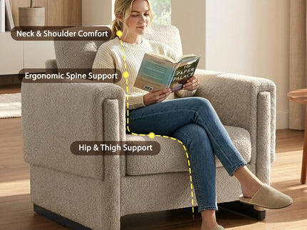 Upholstered Accent Armchair With Square Arm