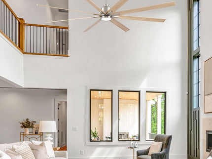 Oversized Large Ceiling Fan With Dimmable LED Light, 8 Blades, Remote Control