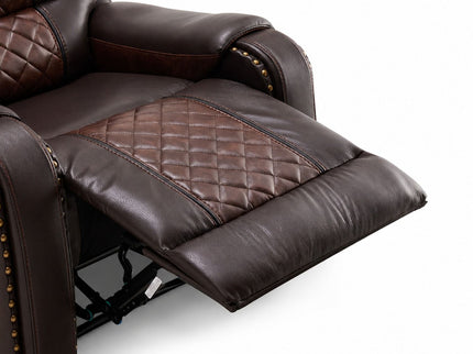 Heated Massage Recliner With Remote Control - Brown
