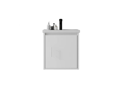 20" Floating Bathroom Vanity Combo With Wall Cabinet, Ceramic Sink & Soft Close Doors - White