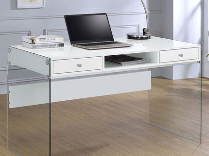 Barretta - 2 Drawer Writing Desk - Gloss White