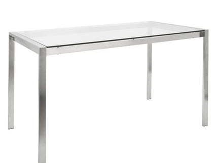 Fuji - High Back Contemporary Dining Set, Glass 5 Piece