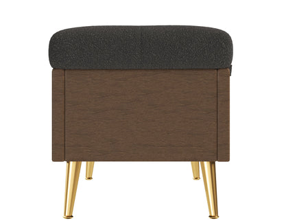 Modern Tufted Storage Ottoman Bench With Metal Legs