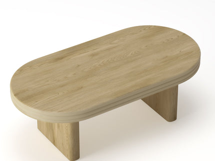Oval Fluted Coffee Table - Natural