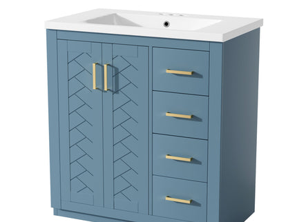 Bathroom Vanity With Sink, Storage Cabinet, Freestanding Set With 3 Drawers & Soft Closing Doors