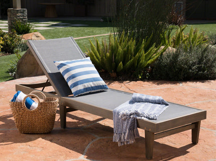 Summerland Chaise Lounge Dark Mesh Outdoor Seating - Dark Gray